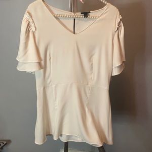 Ann Taylor Flutter Sleeve Peplum top